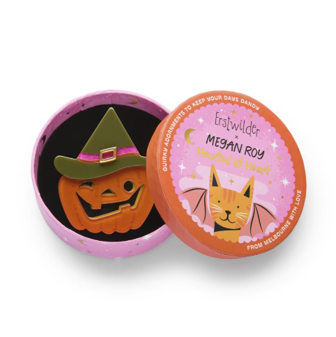 Erstwilder Megan Roy Haunted at Heart Witch O'Lantern Brooch