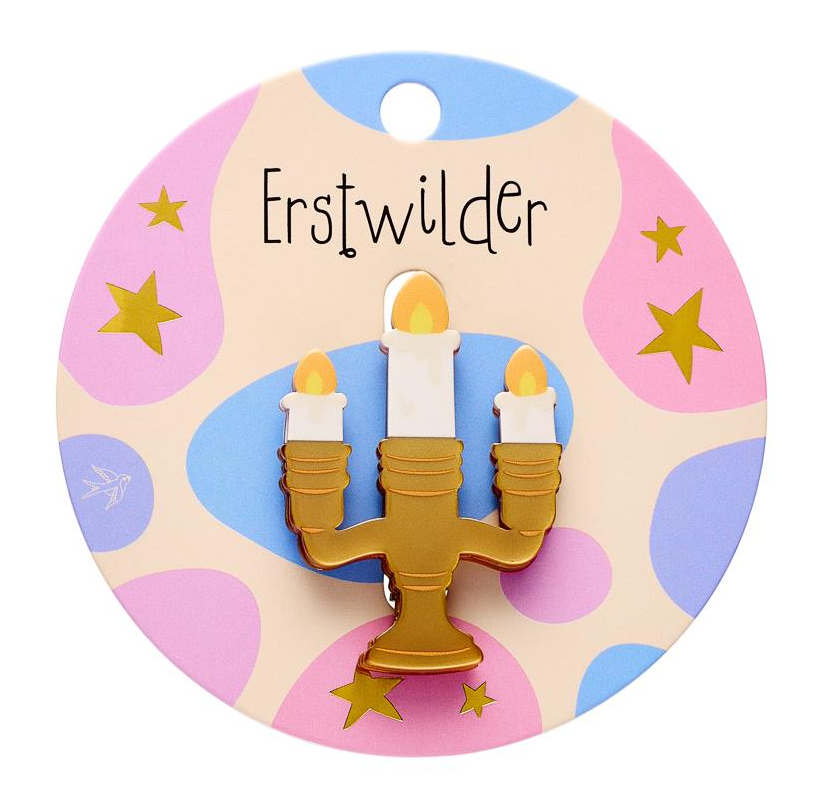 Erstwilder Pete Cromer Fairy Tales Candelabra Simplified Mini Brooch