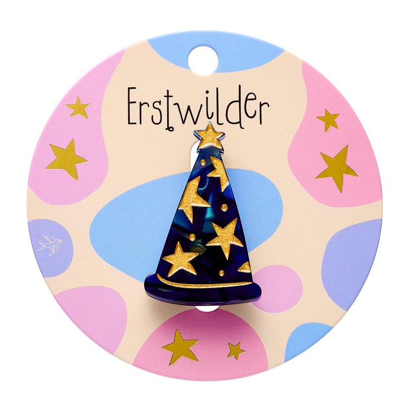 Erstwilder Pete Cromer Fairy Tales Wizard Hat Simplified Mini Brooch