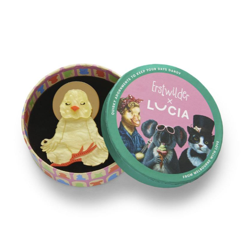 Erstwilder Lucia The Yoga Chick Brooch