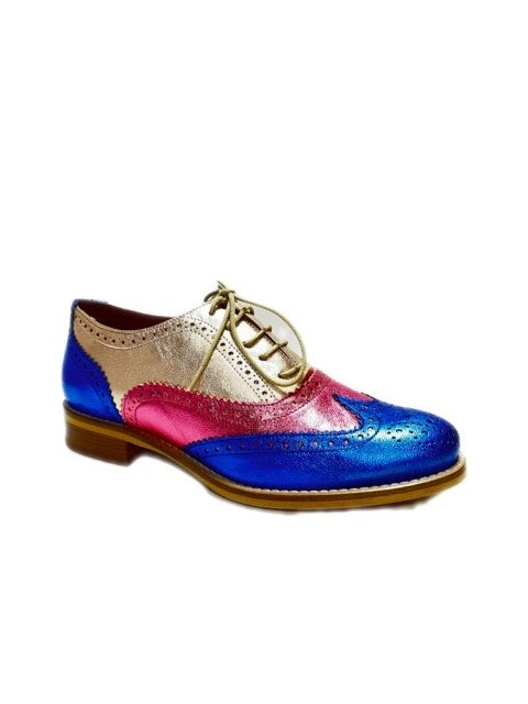 Rock n Dot Francesca Gold Pink and Blue Metallic