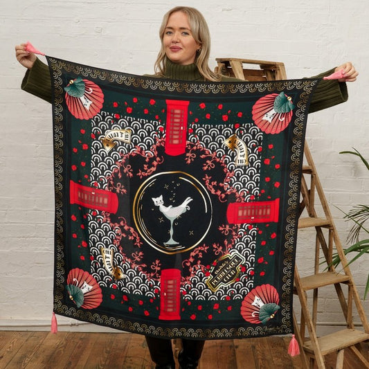 Vendula Purrlesque Club Large Square Scarf