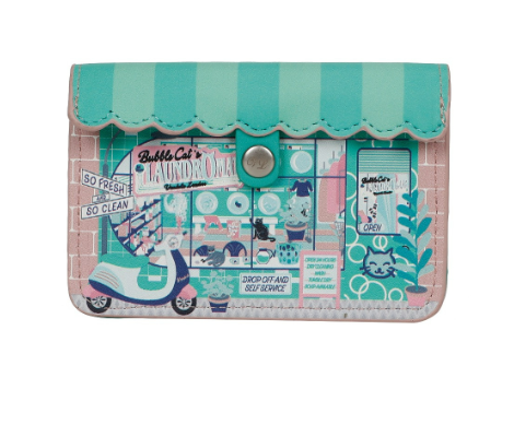 Vendula Bubble Cats Laundromat Accordian Card Wallet