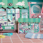 Vendula Bubble Cats Laundromat Accordian Card Wallet