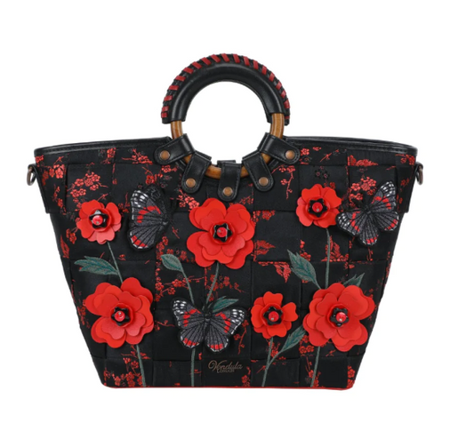 PREORDER Vendula Butterfly Garden Woven Large Ari Bag