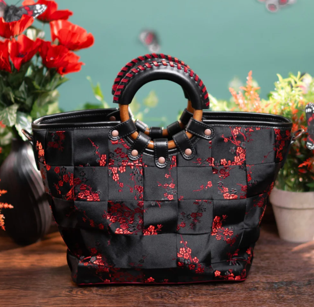PREORDER Vendula Butterfly Garden Woven Large Ari Bag