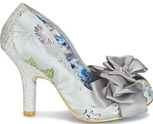 Irregular Choice Ascot Silver Floral