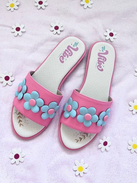 The Vibe is Flower Power In Pink with Summer Blue Flowers
