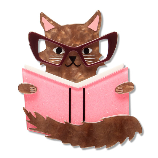 Erstwilder Puss in Books Brooch