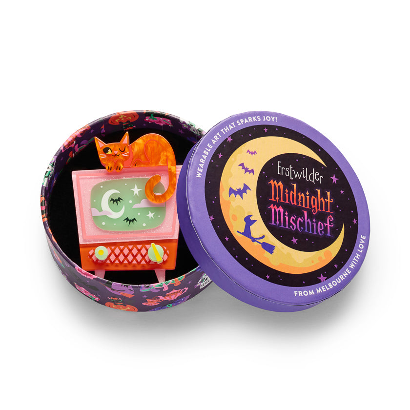 Erstwilder Midnight Mischief Retro Static Brooch