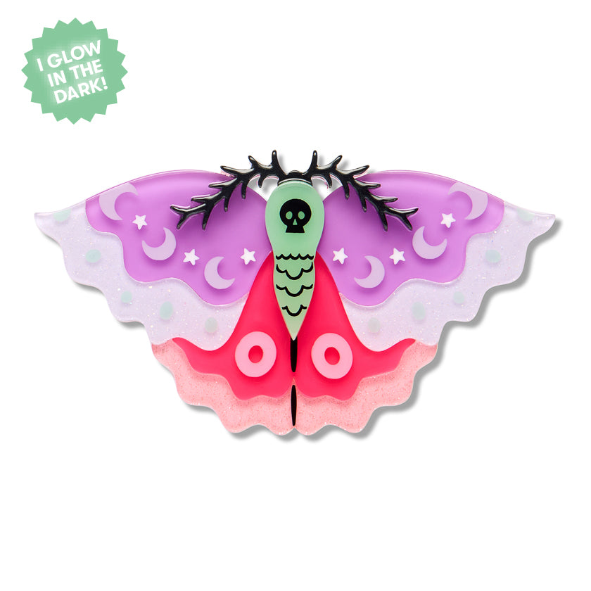 Erstwilder Midnight Mischief Flutter By Night Brooch