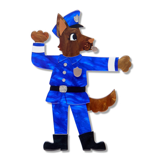 Erstwilder Wild at Work Officer Wags Brooch