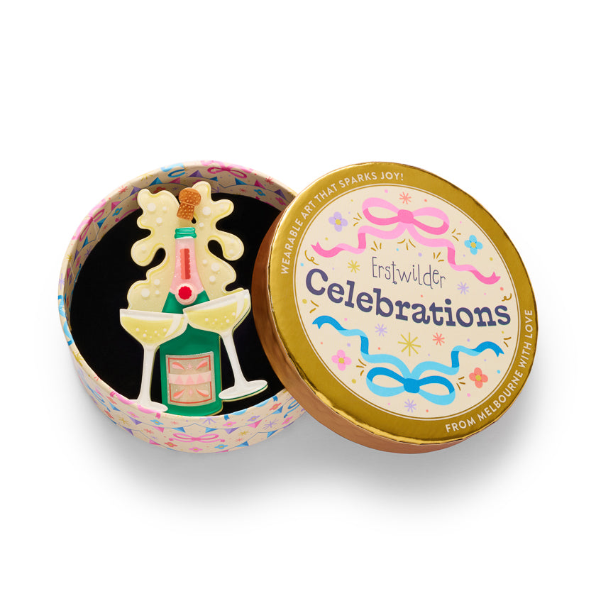 Erstwilder Celebrations Raise a Glass Brooch