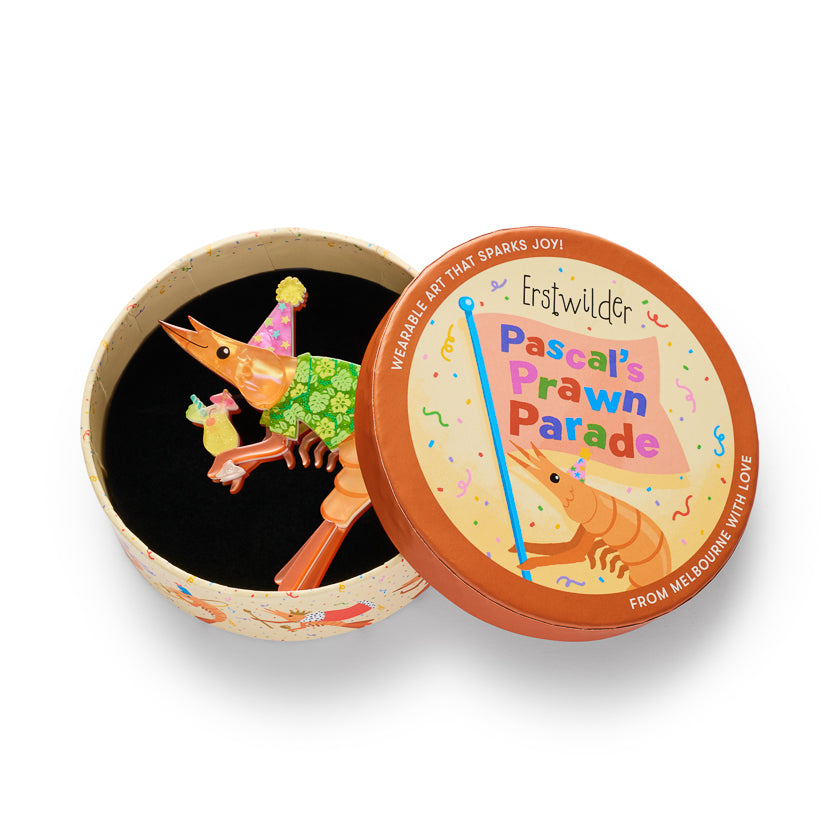 Erstwilder Pascal the Party Prawn Brooch