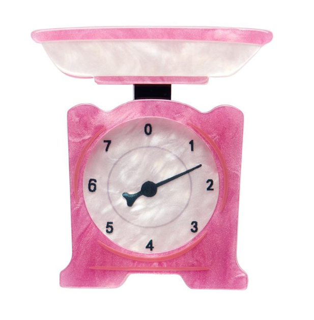 Erstwilder Vintage Kitchen Balance the Scales Brooch Shoe Fun