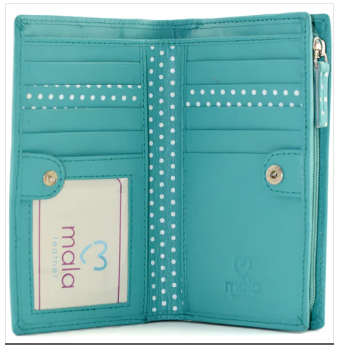 Mala Moonflower Bees Compact Bee Purse Turquoise