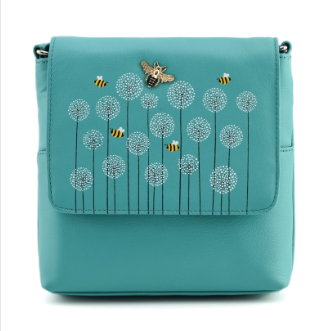 Mala Moonflower Bees Cross Body Bag Turquoise