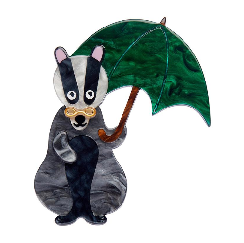 Erstwilder London Calling Bill the Badger Brooch