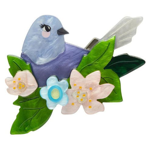 Erstwilder Fleur Harris Gentle Bluebird Brooch