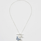 Fable England Silver Butterfly Blue Necklace