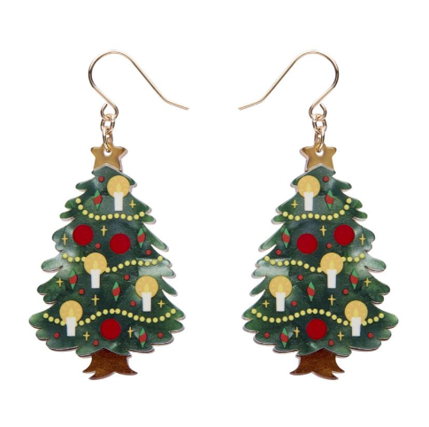 Erstwilder Merry Menagerie Christmas Tree Centre Piece Drop Earrings