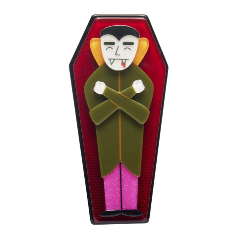 Erstwilder Megan Roy Haunted at Heart Cosy Coffin Brooch