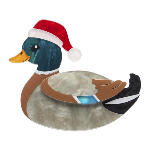 Erstwilder Merry Menagerie Daphne The Duck Brooch
