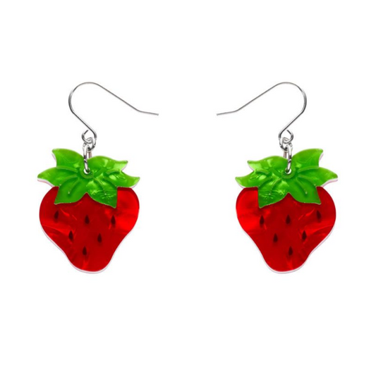Erstwilder Strawberry Shortcake Darling Strawberry Drop Earrings