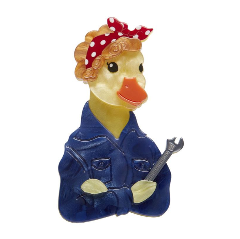Erstwilder Lucia The Diligent Duck Brooch
