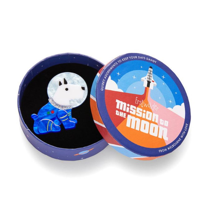 Erstwilder Mission to the Moon Daring Dogmonaut Brooch