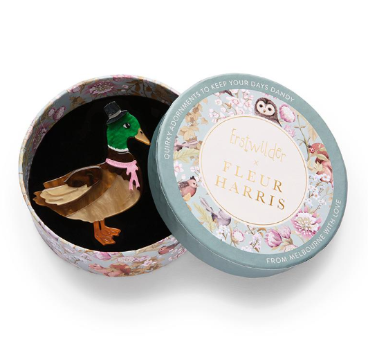 Erstwilder Fleur Harris Well Dressed Duck Brooch