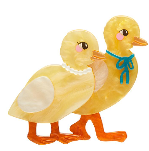 Erstwilder Fleur Harris Well Dressed Ducklings Brooch