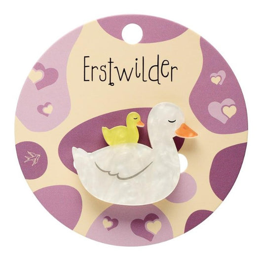Erstwilder By Your Side Ducks Simplified Mini Brooch
