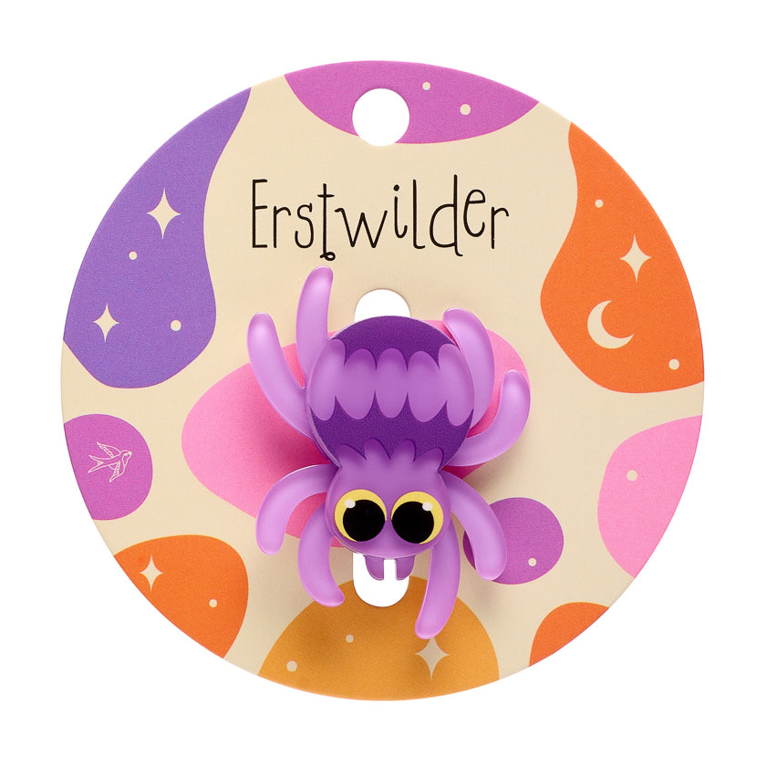 Erstwilder Midnight Mischief Web Crawler Simplified Mini Brooch