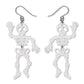 Erstwilder Midnight Mischief Dancing Skeletons White Drop Earrings