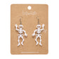 Erstwilder Midnight Mischief Dancing Skeletons White Drop Earrings