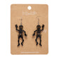 Erstwilder Midnight Mischief Dancing Skeletons Black Drop Earrings