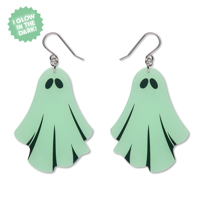 Erstwilder Midnight Mischief Ghostie Glow in the Dark Drop Earrings