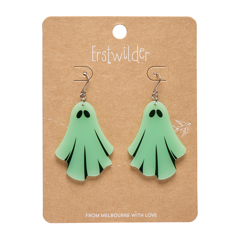 Erstwilder Midnight Mischief Ghostie Glow in the Dark Drop Earrings