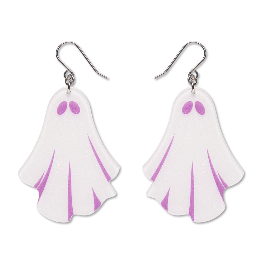 Erstwilder Midnight Mischief Ghostie White Drop Earrings
