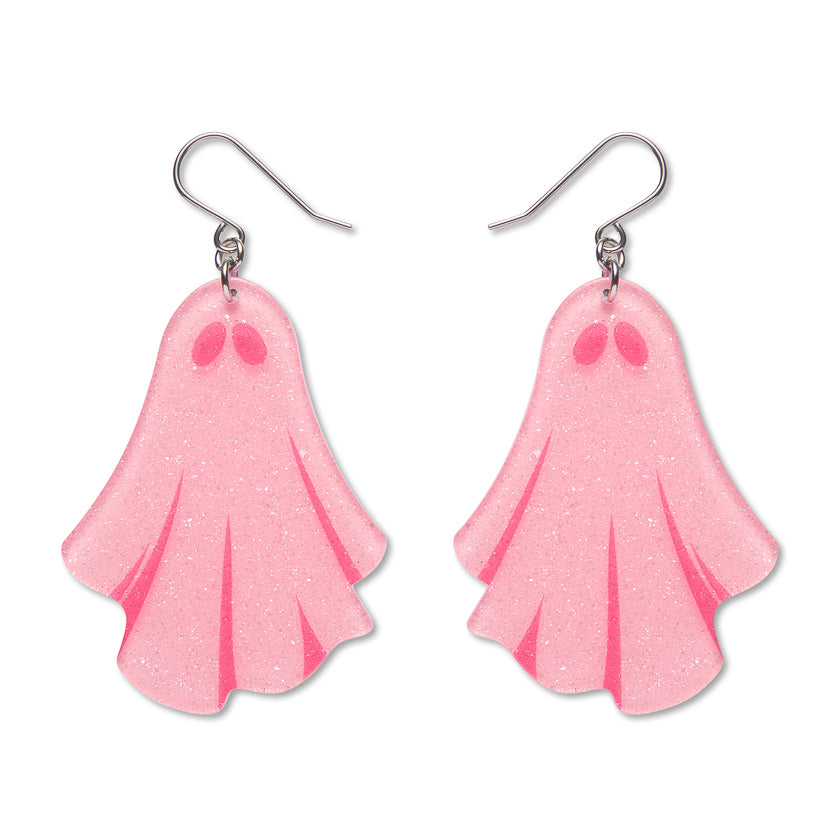 Erstwilder Midnight Mischief Ghostie Pink Drop Earrings