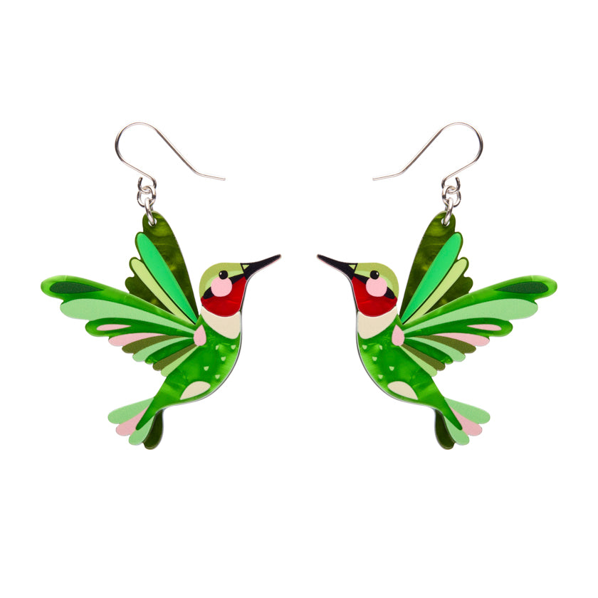 Erstwilder Pete Cromer North America The Riveting Ruby Throated Hummingbird Earrings