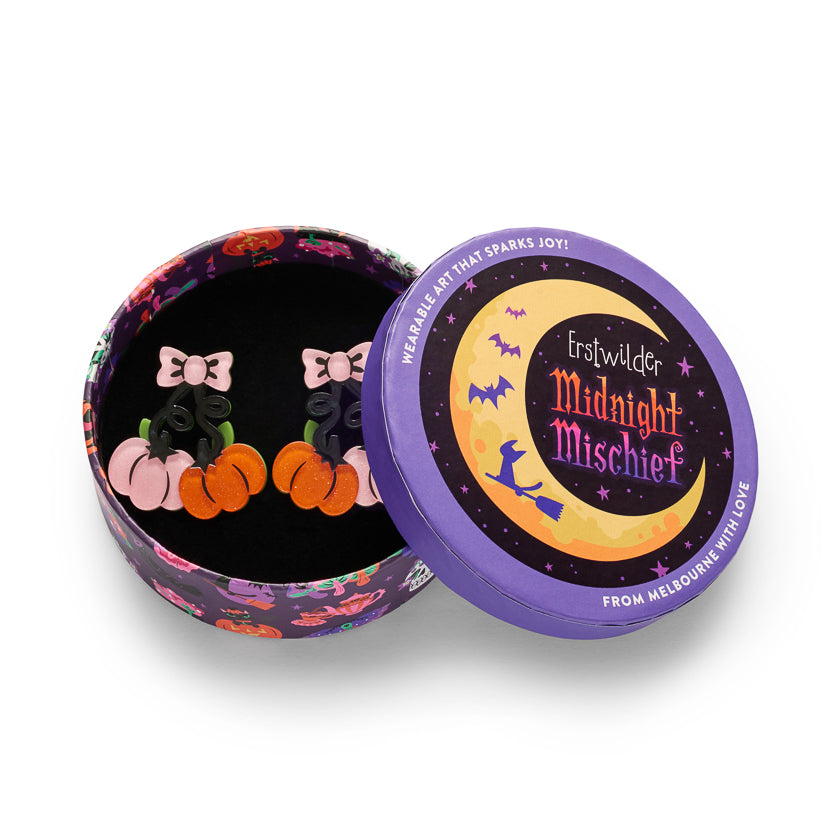 Erstwilder Midnight Mischief Pair O Pumpkins Drop Earrings