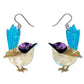 Erstwilder The Rarest Kind Purple Crowned Fairy Wren Drop Earrings