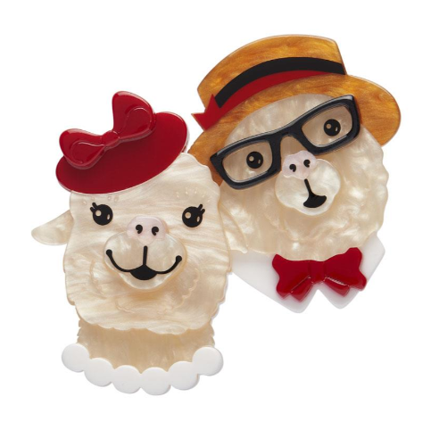 Erstwilder Lucia The Enamoured Alpacas Brooch