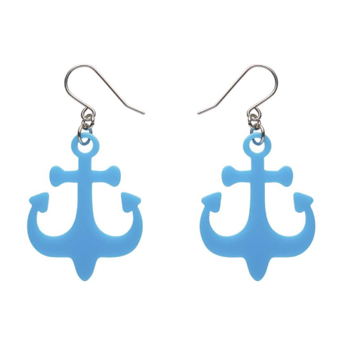 Erstwilder Great Barrier Reef Ship Anchor Drop Earrings Blue