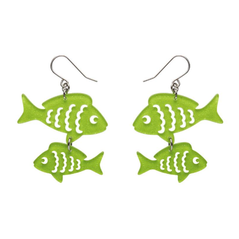 Erstwilder Great Barrier Reef Fish Friends Drop Earrings Green