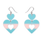 Erstwilder Valentine Double Heart Ripple Drop Earrings Iridescent