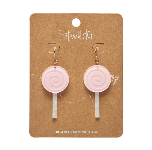 Erstwilder Lollypop Drop Earrings Light Pink