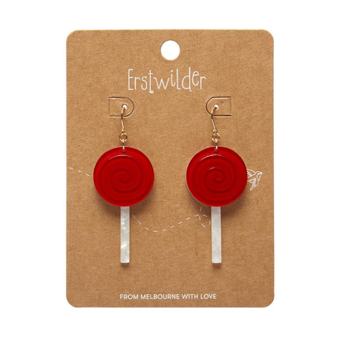 Erstwilder Lollypop Drop Earrings Red